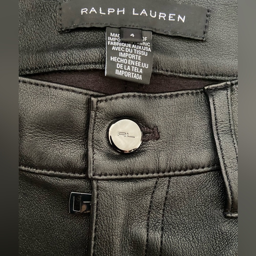 Polo Ralph Lauren Lambskin 5-Pocket Super Slim Pants Size 4 - Picture 2 of 5